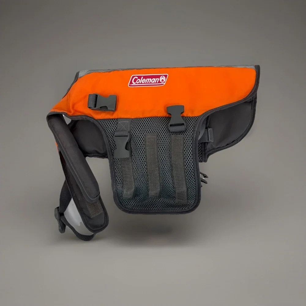 Dogs Coleman Lifevest Life-preserver Orange & Grey Sz Small